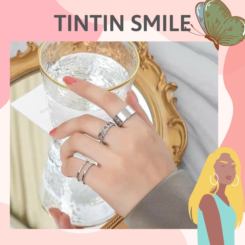 Set nhẫn 3 món hàn quốc