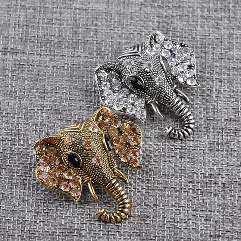 Ghim Cài Áo Hình Voi Đính Đá Lấp Lánh Sang Trọng