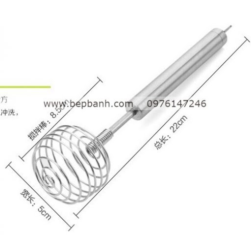 Dụng Cụ Đánh Trứng Bằng Tay INOX Cao Cấp - Đánh Trứng Lò Xo