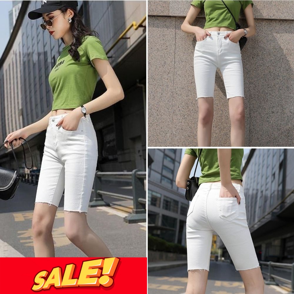 Quần short nữ, quần ngố nữ rách chất kaki đủ size màu trắng đen tôn dáng SKUQ-13 emo.unisex