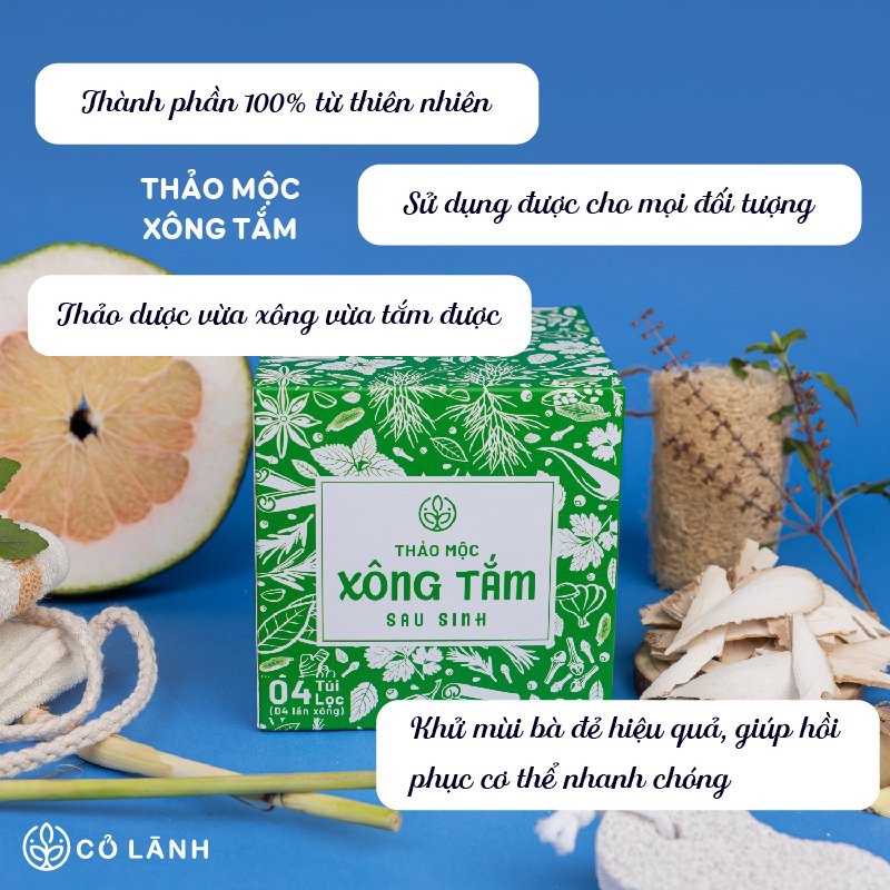 Thảo mộc xông tắm sau sinh Cỏ Lành - 4 Túi lọc