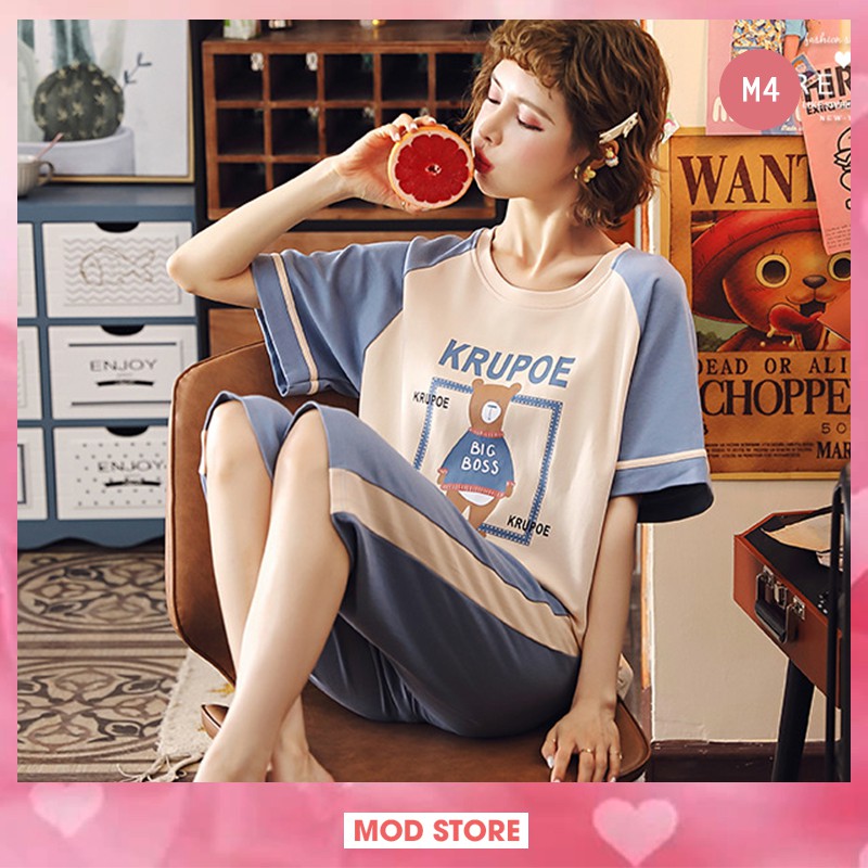 (Loại Đẹp) Bộ Lửng Loại Đẹp Mặc Nhà Cotton, Bộ Ngủ Lửng Nữ Mùa Hè B5 | BigBuy360 - bigbuy360.vn