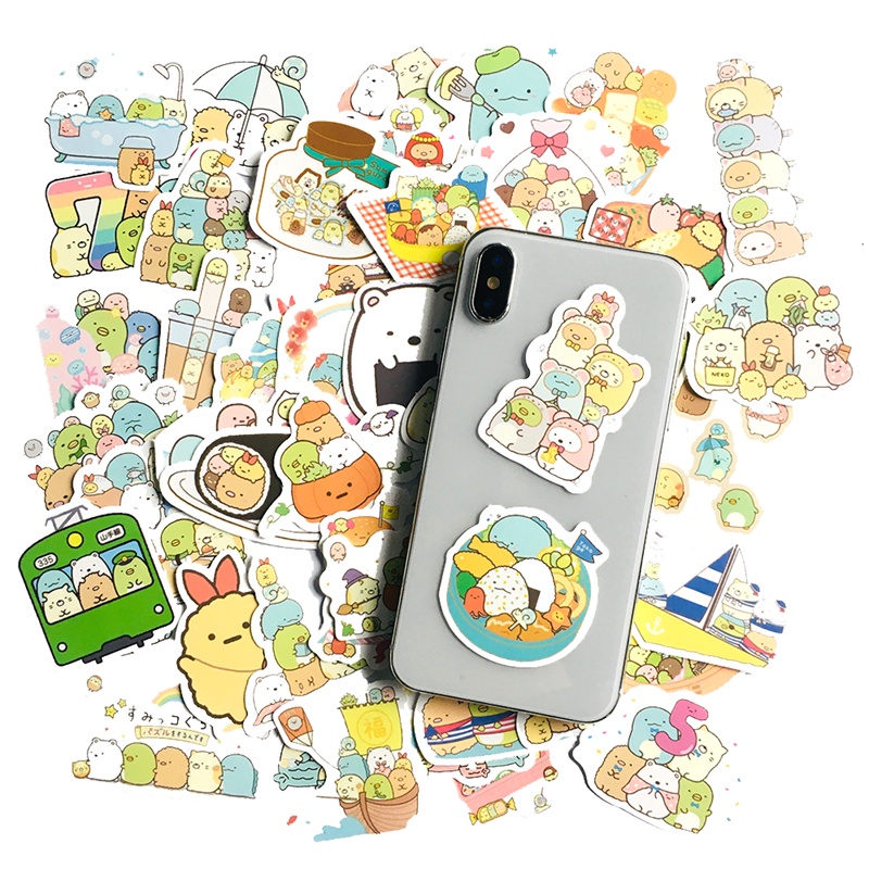 Set 50 sticker Sumikko gurashi đáng yêu dán điện thoại laptop mũ bảo hiểm