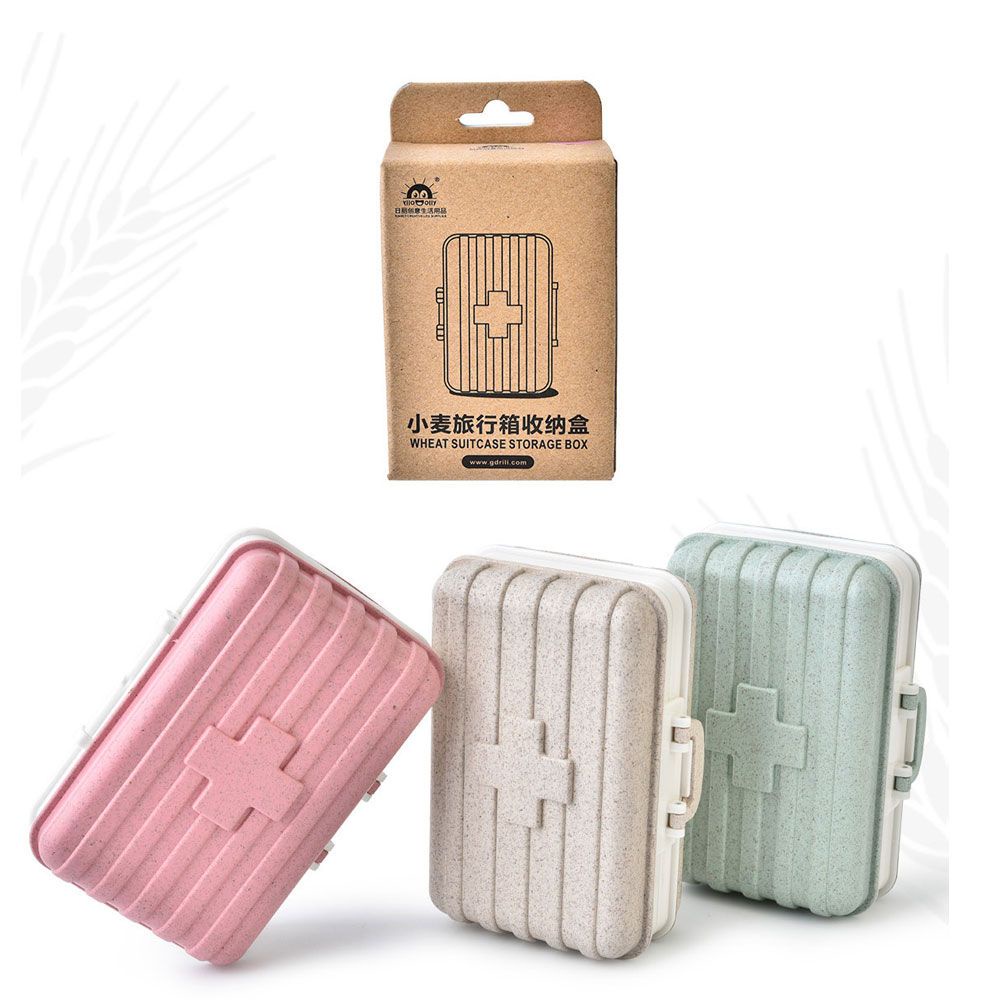 Hộp Đựng Thuốc Mini Hình Vali Bằng Nhựa Tiện Dụng Mang Theo Du Lịch