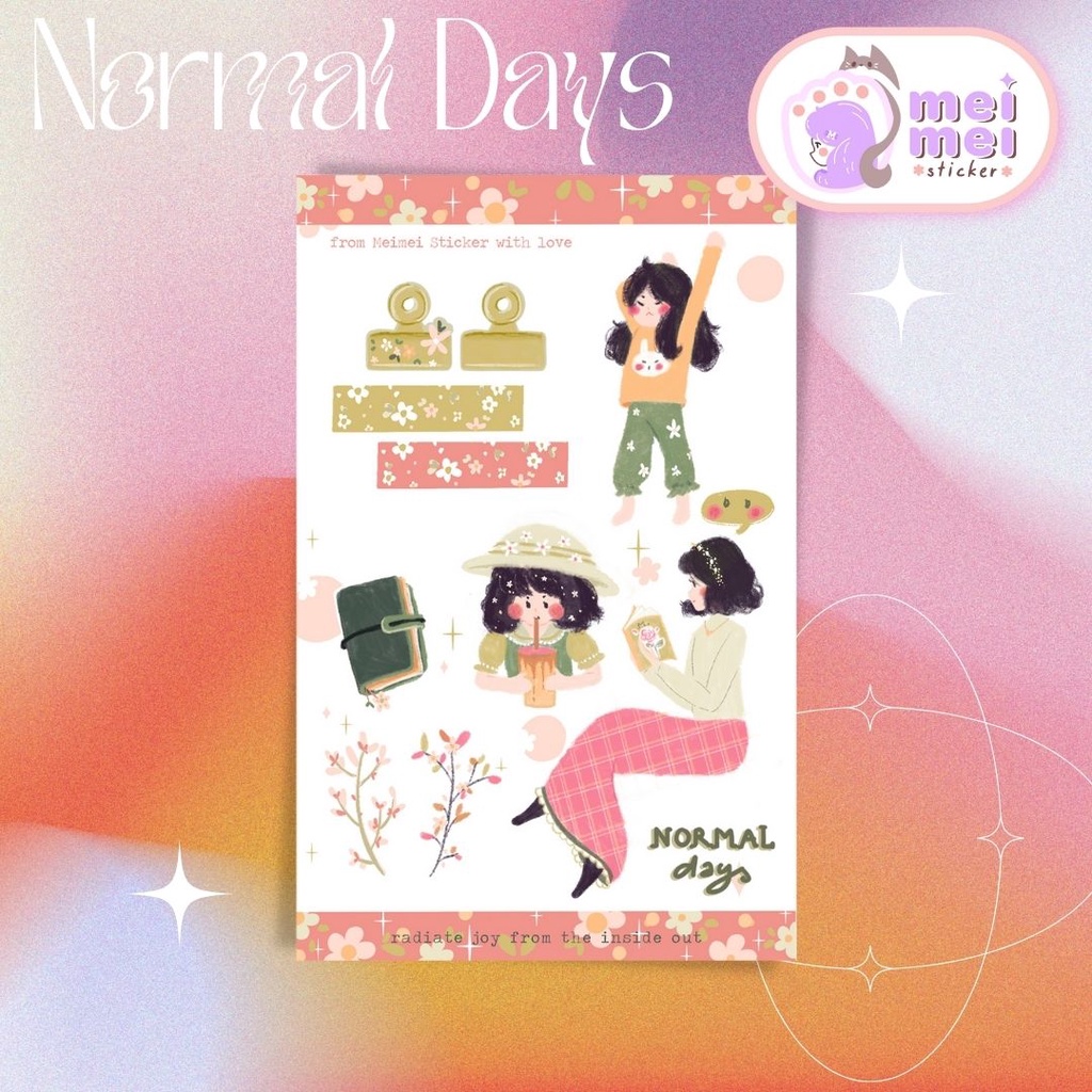 Normal Days - Set sticker cô gái thiết kế đáng yêu ngọt ngào
