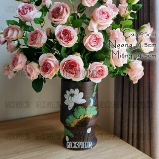 Lọ hoa gốm sứ vẽ thủ công Bát Tràng