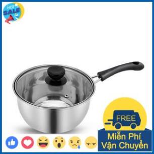 Nồi Nấu Bột, Nấu Cháo Đồ Ăn Dặm Cho Bé Inox 304 Size 18Cm Dày Dặn, Cao Cấp