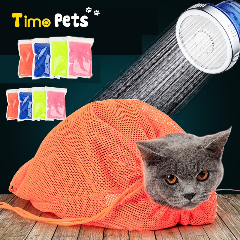 Túi Lưới Đa Năng Hỗ Trợ Tắm Cho Mèo - Cắt Móng Vệ Sinh Tai Groming Cho Mèo