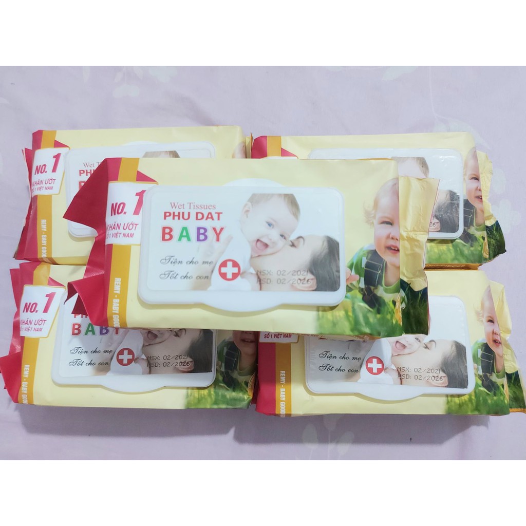 HÀNG CHÍNH HÃNG - 120 tờ KHĂN ƯỚT BABY PHÚ ĐẠT