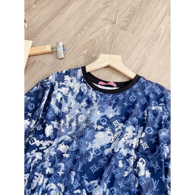 Áo phông loang xanh chữ LV TLPL