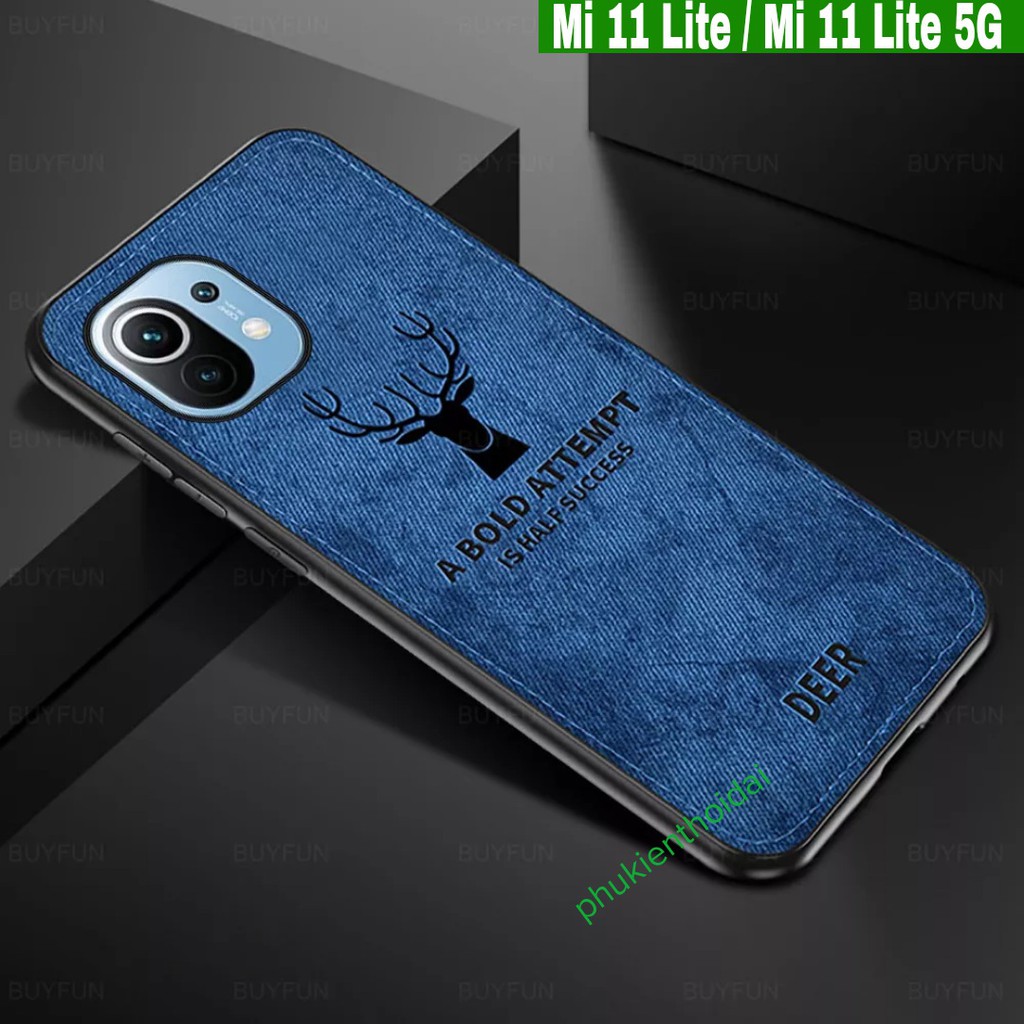 Ốp lưng Xiaomi Mi 11 Lite / Mi 11 Lite 5G vải đầu hươu thời trang cao cấp