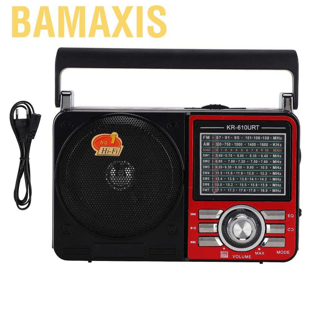 Radio Bamaxis Fm Am Sw1-7 Cổng Usb / Aux / Tf Card / Mp3 Có Đèn Led