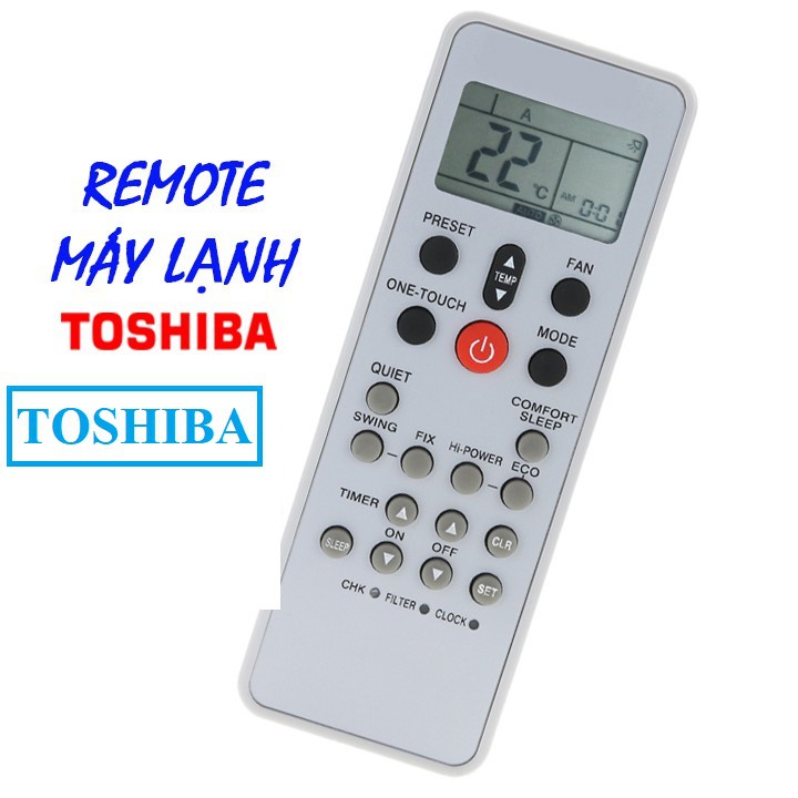 Remote Điều khiển máy lạnh Toshiba màu ghi nút đỏ -Bh đổi mới -tặng pin sịn