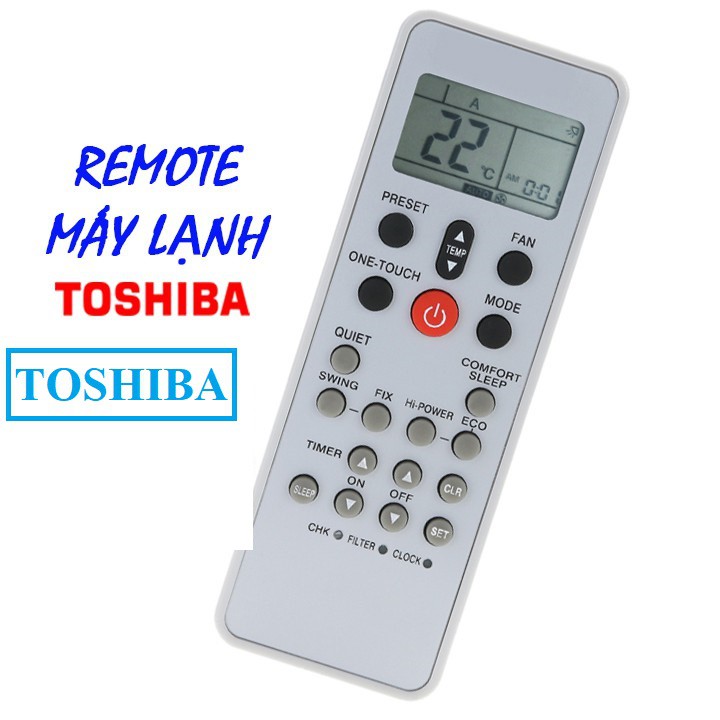 [Mã ELHA22 giảm 5% đơn 300K] Điều khiển Remote máy lạnh TOSHIBA màu ghi nút đỏ -Bh đổi mới -tặng pin tốt