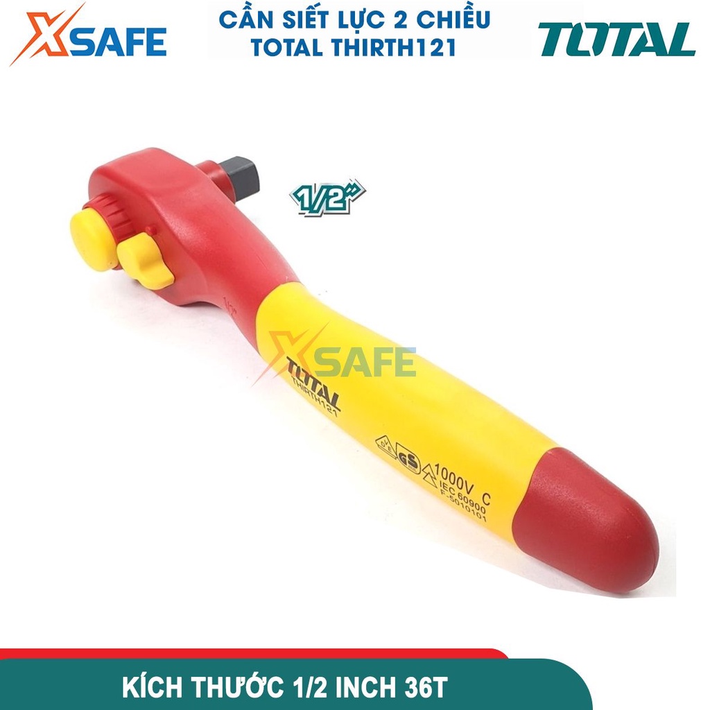 Tay vặn cách điện TOTAL THIRTH121 cách điện 1000V, đầu khẩu 1/2inch, chất liệu thép CR-V cứng chắc, dài 250mm - [XSAFE]
