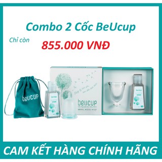 [Cam Kết Chính Hãng] COMBO 2 Cốc Nguyệt San Beucup Siêu Mềm 100% Silicol Y tế Đức [TẶNG HỘP 12 VIÊN TIỆT TRÙNG 300K]