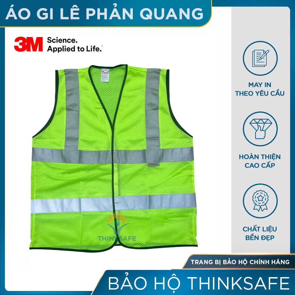 Áo phản quang lưới 3M  vải thoáng mát, mỏng nhẹ chuyên dùng cho công nghiệp, nhận may, in ấn theo yêu cầu - THINKSAFE
