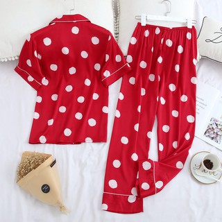 Pijama Lụa Tay Ngắn Quần Dài Y12