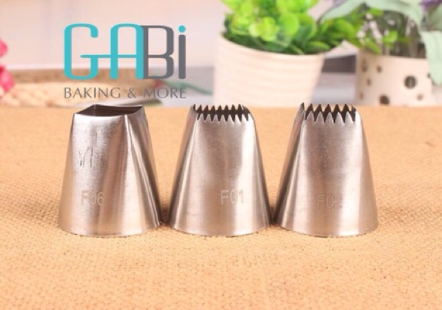 Set 3 đui bắt kem vuông inox làm bánh