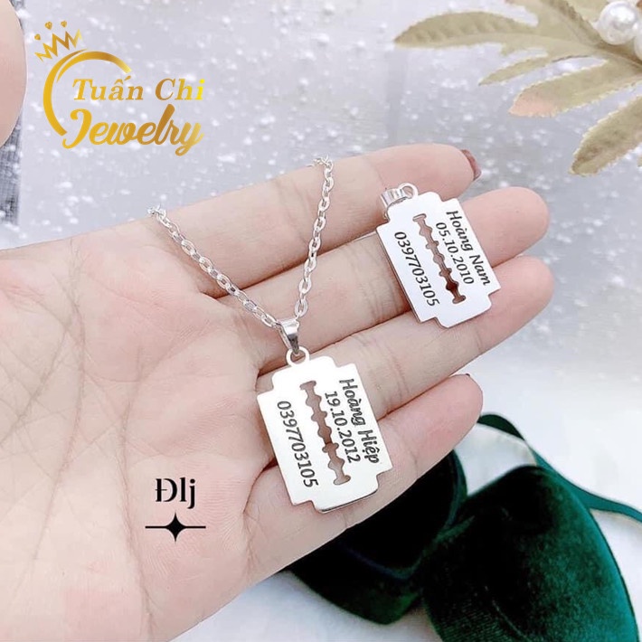 ⚡SIÊU HOT⚡ Mặt Dây Chuyền, Vòng Cổ Bạc Hình Lưỡi Dao Nam Độc Đáo, Cá Tính Dành Cho Mọi Lứa Tuổi, Khắc Tên Ý Nghĩa