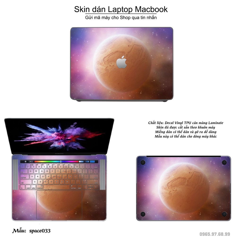 Skin dán Macbook mẫu không gian (đã cắt sẵn, inbox mã máy cho shop)