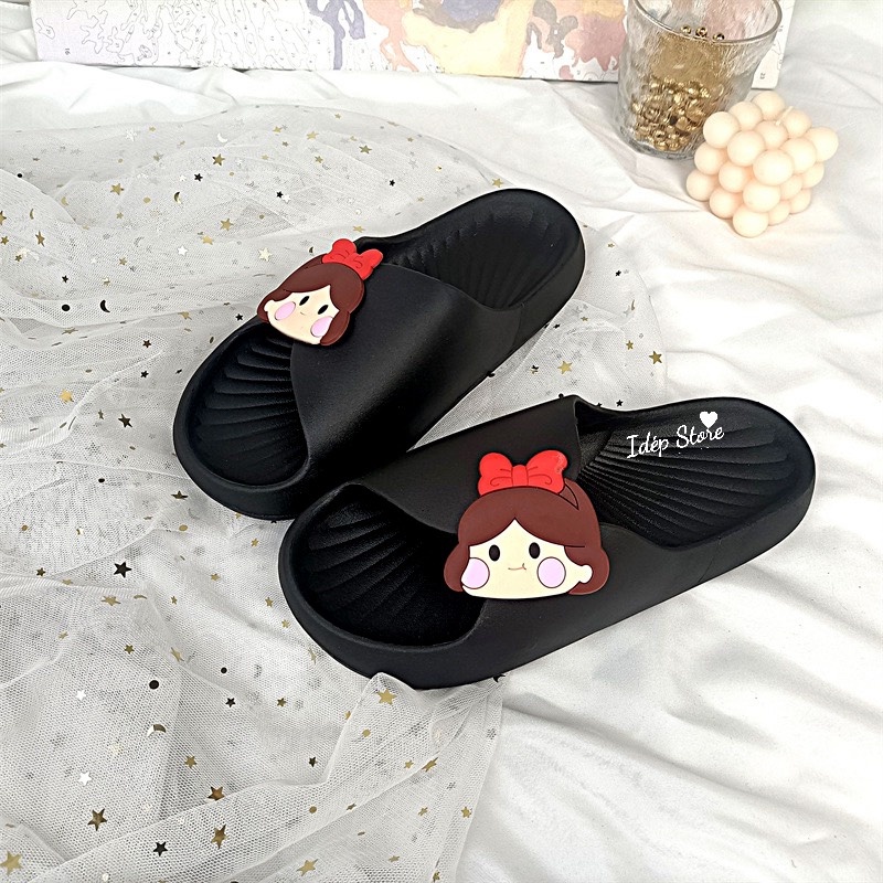Dép bánh mì quạt chibi nữ quai ngang thời trang siêu êm chống trơn trượt đi trong nhà tắm Maipy DL245
