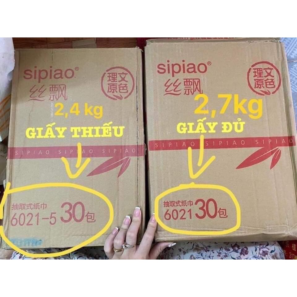 GIẤY ĂN GẤU TRÚC SIPIAO ❤️THÙNG 30 GÓI❤️ MÃ 6021-5 [GIẤY 270 TỜ][SIÊU RẺ]