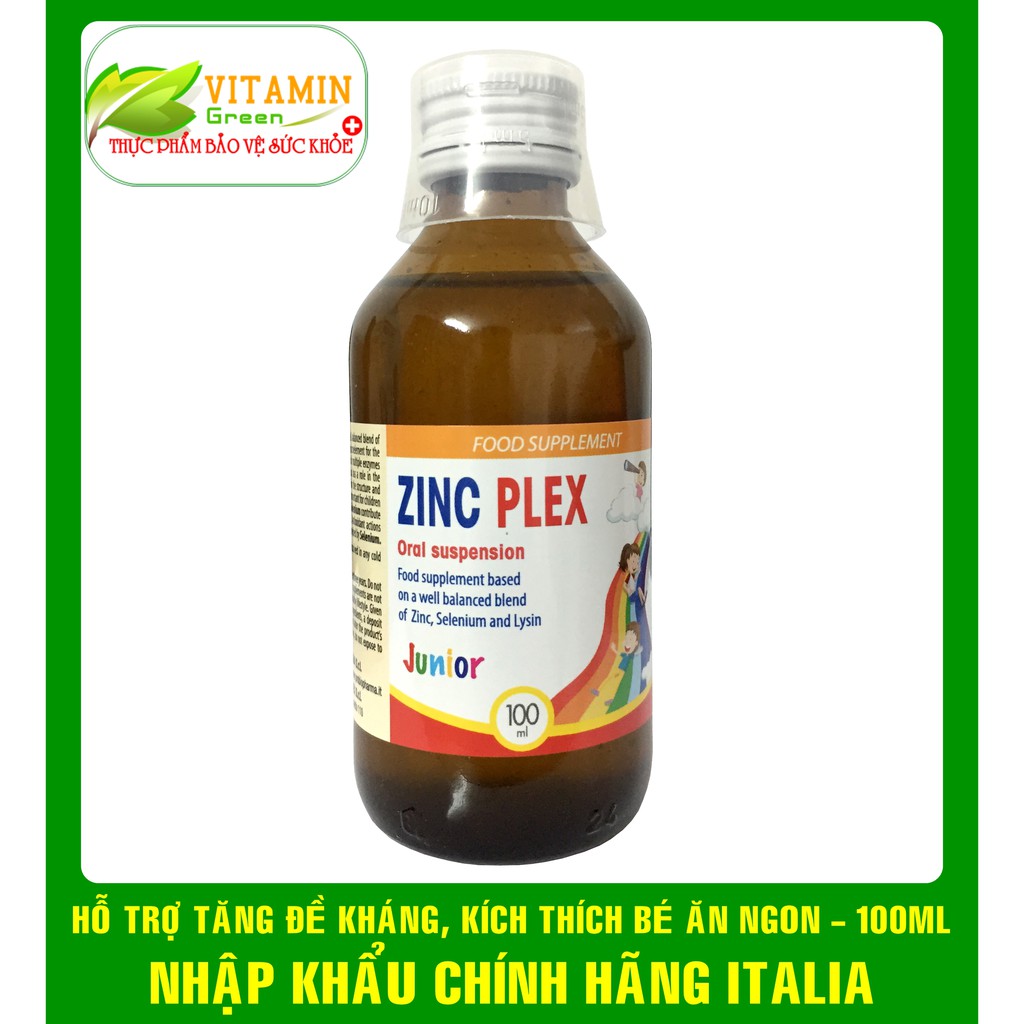 ZINC PLEX BỔ XUNG KẼM, LYSIN, SELEN GIÚP BÉ TĂNG ĐỀ KHÁNG, KÍCH THÍCH ĂN NGON 100ML | NHẬP KHẨU CHÍNH HÃNG ITALIA