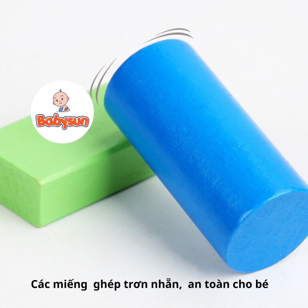 Xếp hình gỗ 100 chi tiết tặng kèm 2 xe con, đồ chơi ghép hình lego phát triển trí tuệ cho bé