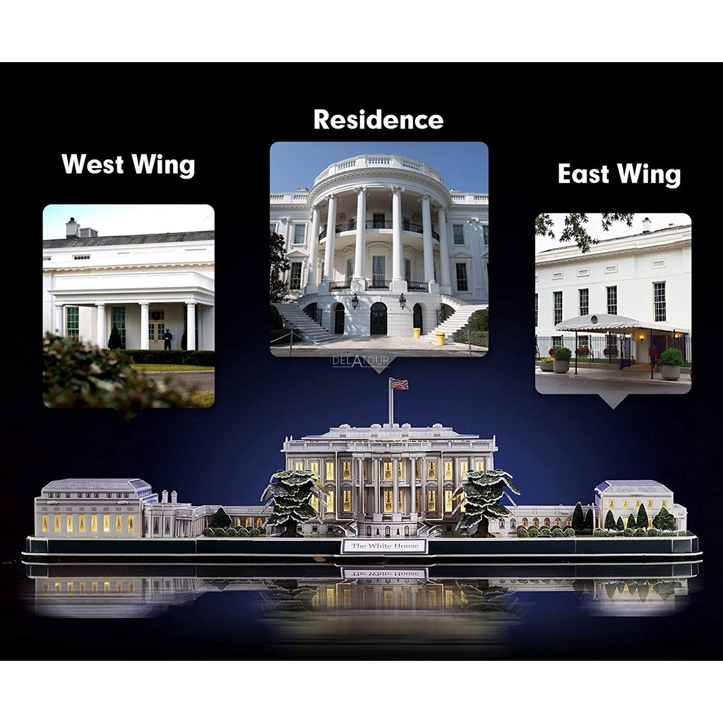 Mô hình giấy 3D CubicFun - Led White House Masterpices L529h