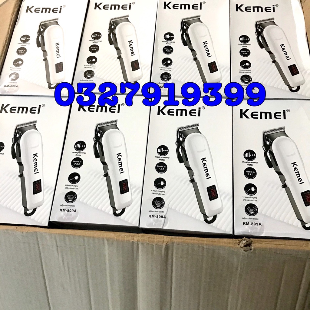 ✅Freeship✅ Tông đơ cắt tóc cao cấp KEMEI 809A - màn hình hiển thị pin