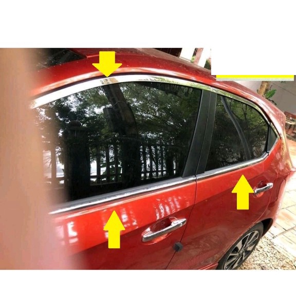 Nẹp Chân Kính, Viền Cong Kính Inox Cho Xe Honda Brio 2018 2019 2020 2021