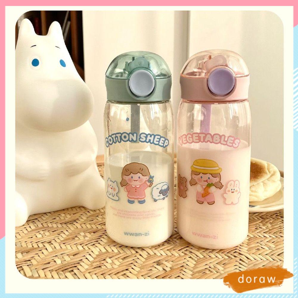 Bình Nước Nhựa 450ML Chống Rò Rỉ Thiết Kế Dễ Thương Tiện Dụng Mang Theo Du Lịch