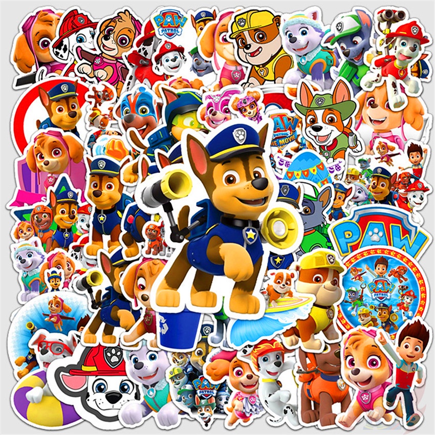 Set 50 hình dán họa tiết hoạt hình PAW Patrol Series 03 TV Shows chống thấm nước trang trí ván trượt laptop