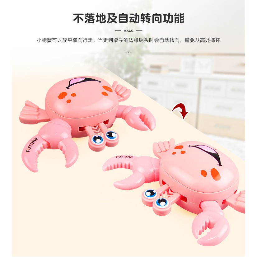 Đồ Chơi Nhạc Cụ Hình Con Cua Có Đèn Chớp Tự Động Xoay Được Giáo Dục Sớm Cho Bé