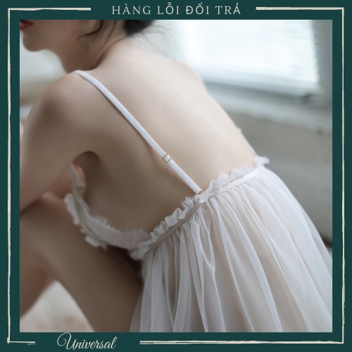 Váy Ngủ Sexy Xuyên Thấu - Đầm Ngủ Siêu Mỏng Trong Suốt Kèm Quần Lót Dây Lọt Khe UNIVERSALXXX - DNS28