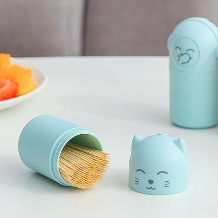 Hộp đựng tăm Lọ đựng tăm hình mèo siêu cute không chứa BPA