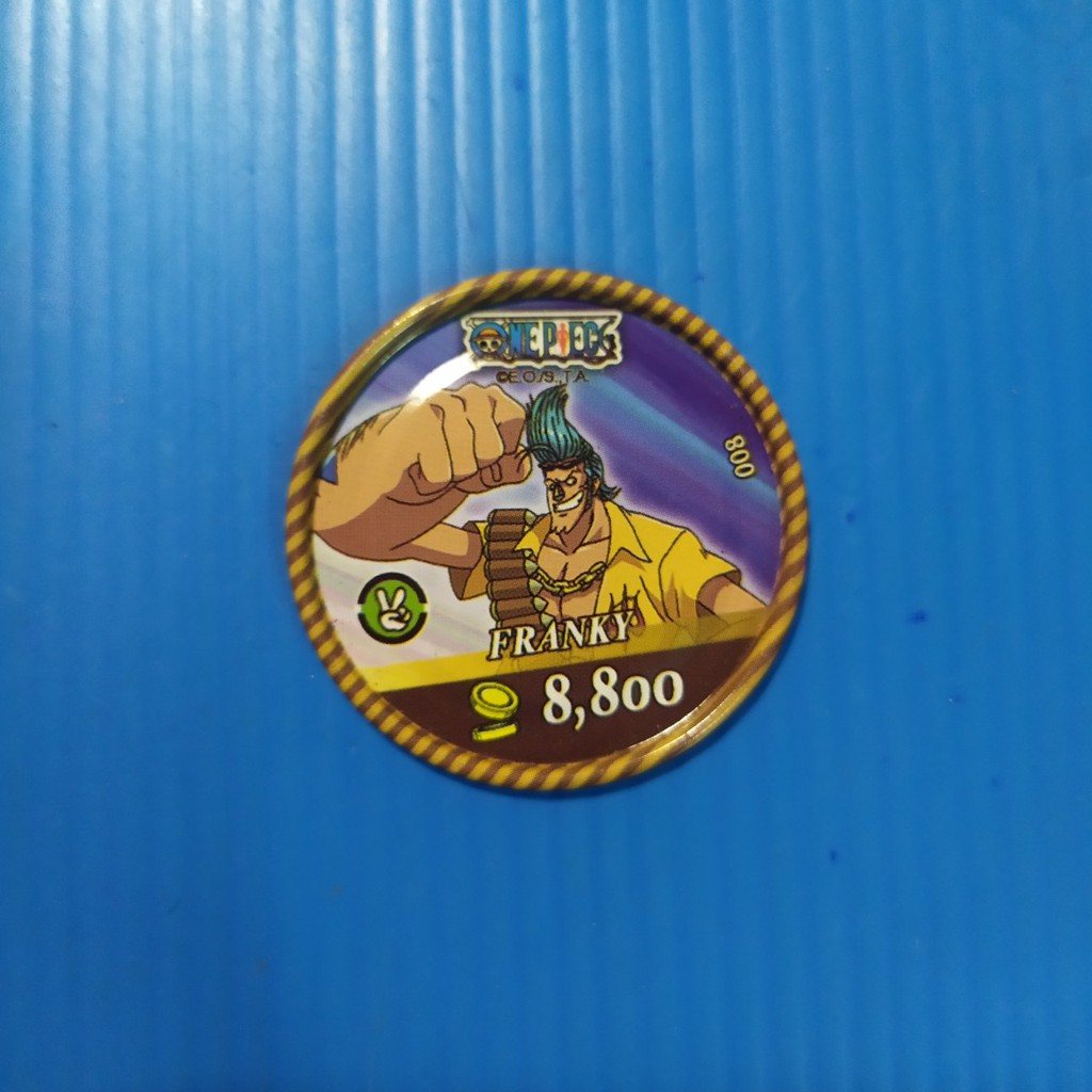 [Một Thẻ ] Thẻ bài toonies One Piece thẻ tròn đồng xu kim loại viền màu 2nd cũ, nhăn vừa - mũ rơm Luffy tổng hợp 1