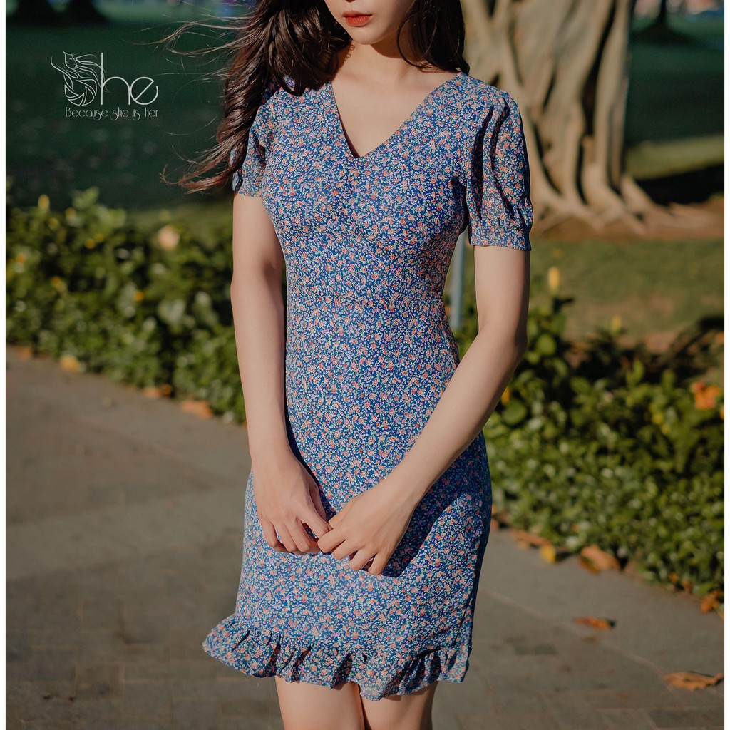 Rouie Dress - Đầm cổ V tay ngắn | SDX108