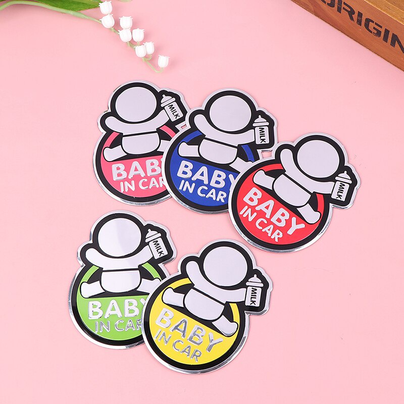 Tem BABY IN CAR Bằng Nhôm Dập Nổi Dán Trang Trí Ô Tô