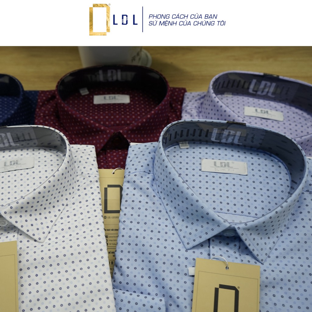 [Quà tặng 1 đôi tất] Áo sơ mi nam LDL-SM106, sơ mi nam dài tay chấm bi chấm xanh lơ có túi ngực hàng Việt Nam xuất khẩu | BigBuy360 - bigbuy360.vn