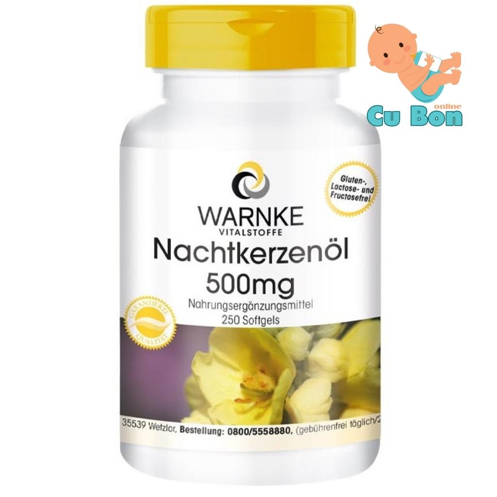 Tinh Dầu Hoa Anh Thảo Đức Warnke Nachtkerzenol 500mg làm đẹp da tóc cân bằng nội tiết tố và tốt cho tim mạch