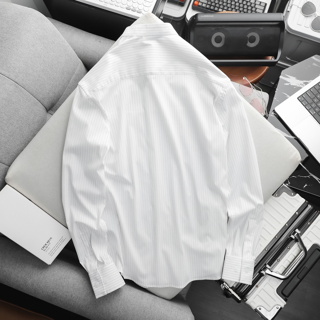 Áo Sơ Mi Nam Mini Stripes Band , Chất Vải Cotton Blend Thoải Mái , SM006128 ,SOMEHOW