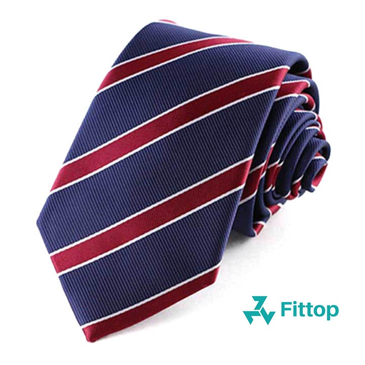Cà Vạt Nam Xanh Sọc Cao Cấp Xu Hướng Thời Trang Nam Tính 7cm FITTOP CAVAT-139