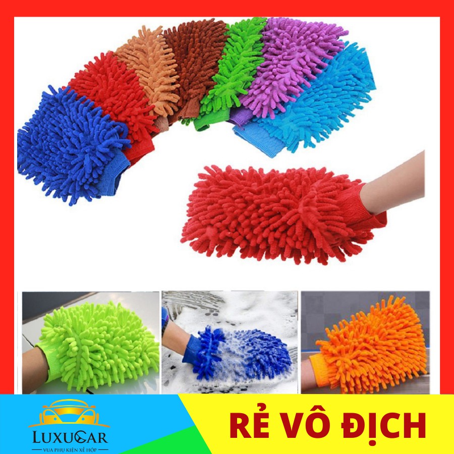 Găng tay, bao tay san hô chuyên dụng Microfiber siêu mịn tiện dụng chùi rửa xe hơi,oto,xe máy