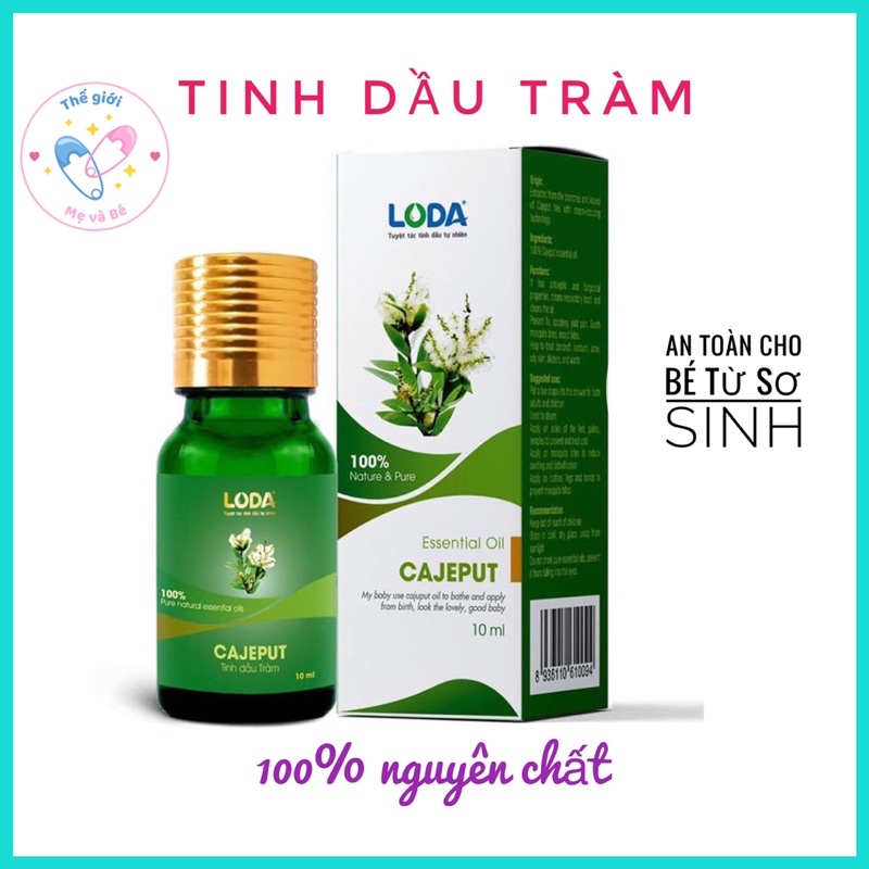 [100% Tràm gió] Tinh dầu tràm Loda, tinh dầu nguyên chất xông phòng, diệt khuẩn có kiểm định 100ml