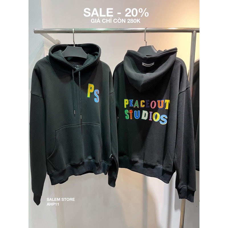 Áo hoodie PS in logo nỉ 2 mũ TTA877