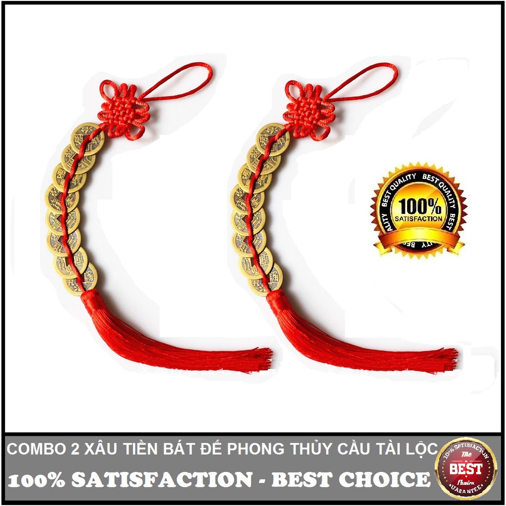 Combo 2 Bộ xâu tiền cổ hoàng đế phong thủy cầu may mắn, tài lộc