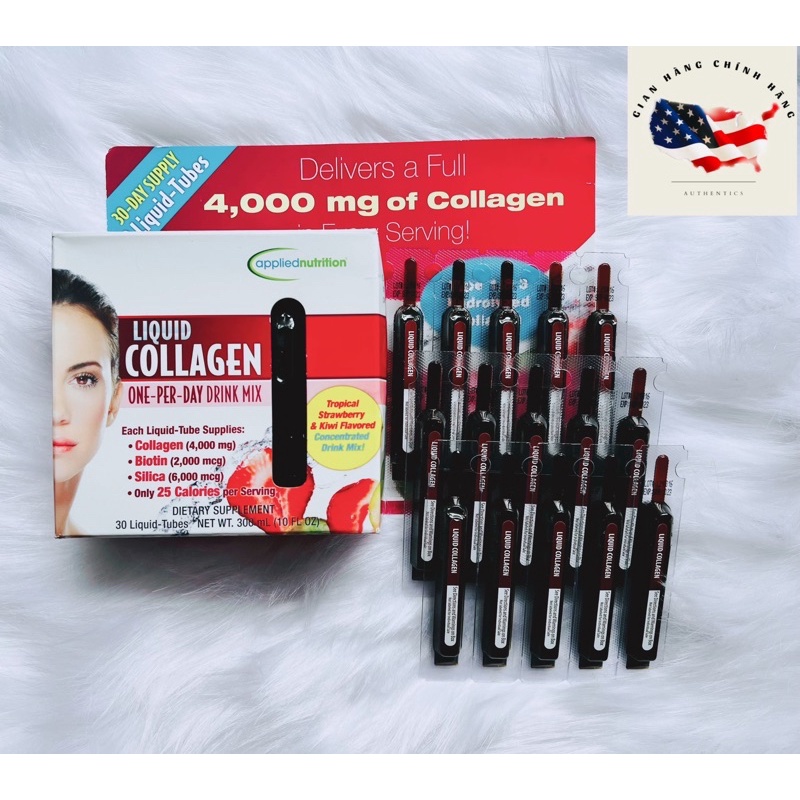 [Hàng Mỹ ]date/2024 Collgen dạng nước Liquid Collagen - 30 Ống