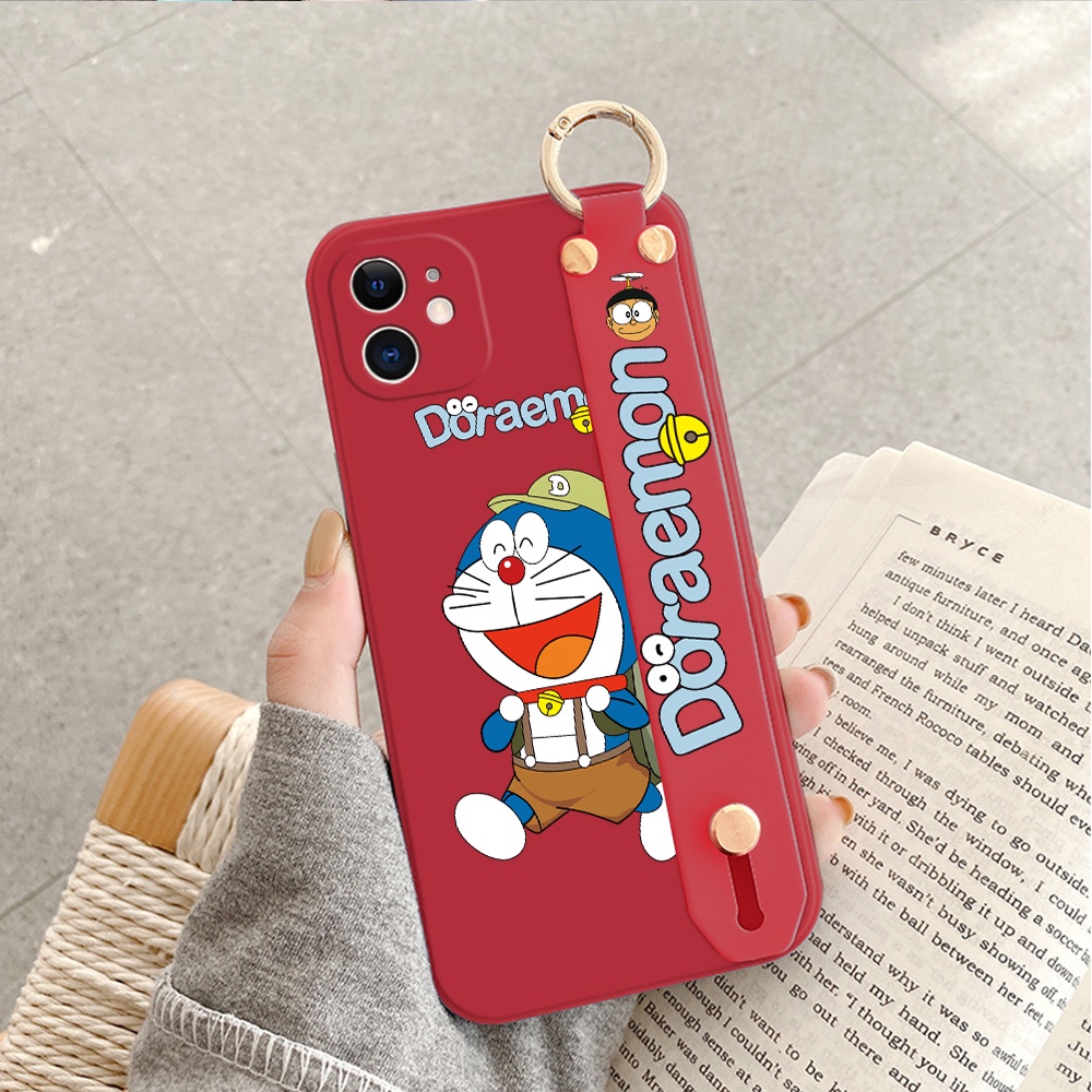 Ốp Điện Thoại Silicon Hình Doraemon Dễ Thương Có Dây Đeo Cho OPPO Reno7 Z 5G Reno 7 Pro A96 A76 A36